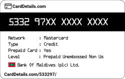 Card Details: 533297