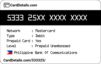 Card Details: 533325