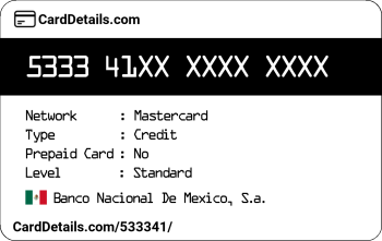 Card Details: 533341