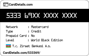 Card Details: 533369