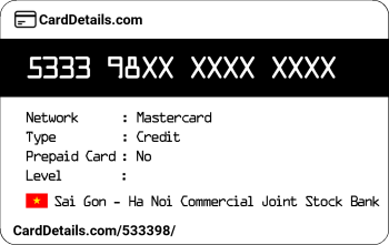 Card Details: 533398