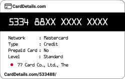 Card Details: 533488