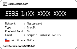 Card Details: 533514