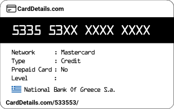 Card Details: 533553
