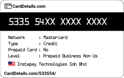 Card Details: 533554