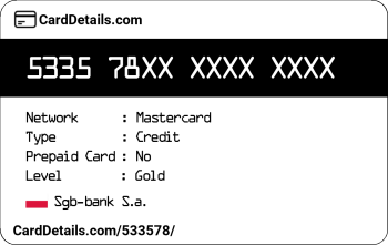 Card Details: 533578