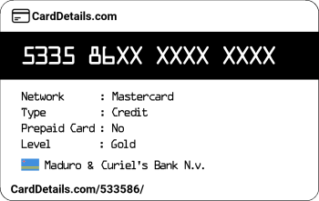 Card Details: 533586