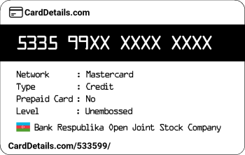 Card Details: 533599
