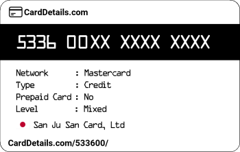 Card Details: 533600