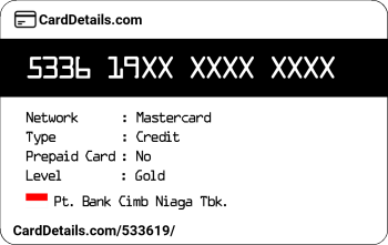 Card Details: 533619