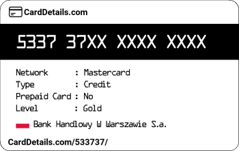 Card Details: 533737
