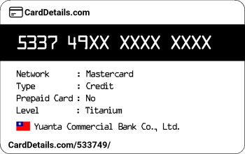 Card Details: 533749
