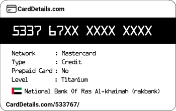 Card Details: 533767