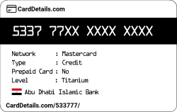 Card Details: 533777