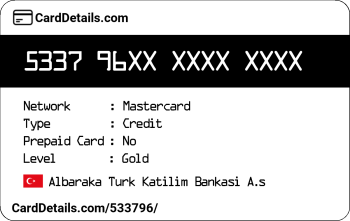 Card Details: 533796