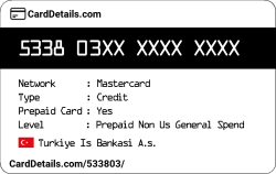 Card Details: 533803
