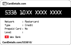Card Details: 533810