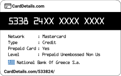 Card Details: 533824