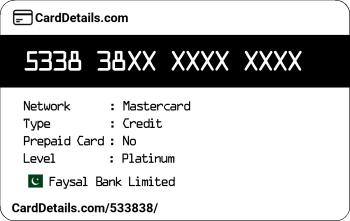 Card Details: 533838