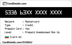 Card Details: 533863