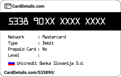 Card Details: 533890