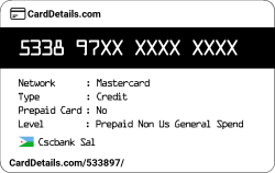 Card Details: 533897