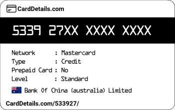 Card Details: 533927