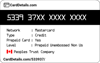 Card Details: 533937