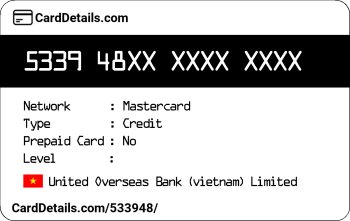 Card Details: 533948