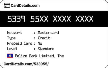 Card Details: 533955