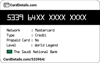 Card Details: 533964