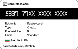 Card Details: 533979