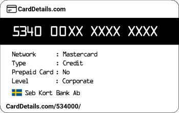 Card Details: 534000