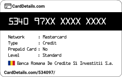 Card Details: 534097