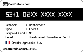 Card Details: 534102