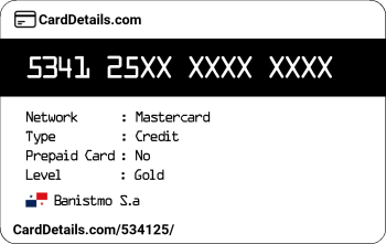 Card Details: 534125
