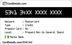 Card Details: 534134