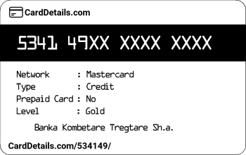 Card Details: 534149