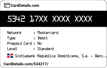 Card Details: 534217