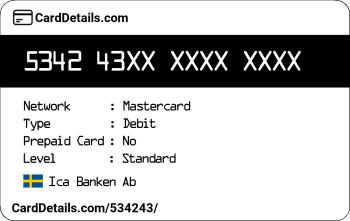 Card Details: 534243