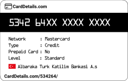 Card Details: 534264