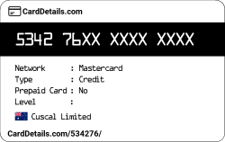 Card Details: 534276