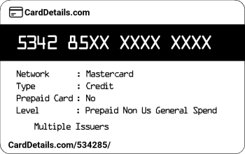 Card Details: 534285