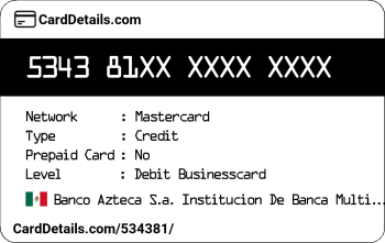 Card Details: 534381