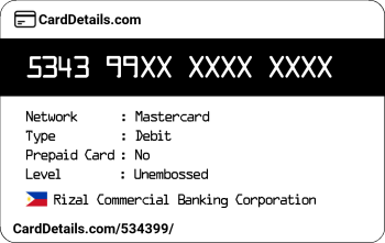 Card Details: 534399