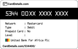 Card Details: 534400