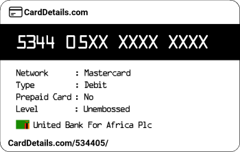 Card Details: 534405