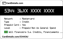 Card Details: 534436