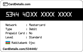 Card Details: 534440