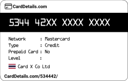 Card Details: 534442